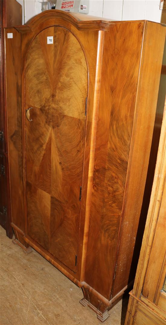Walnut veneered small wardrobe(-)